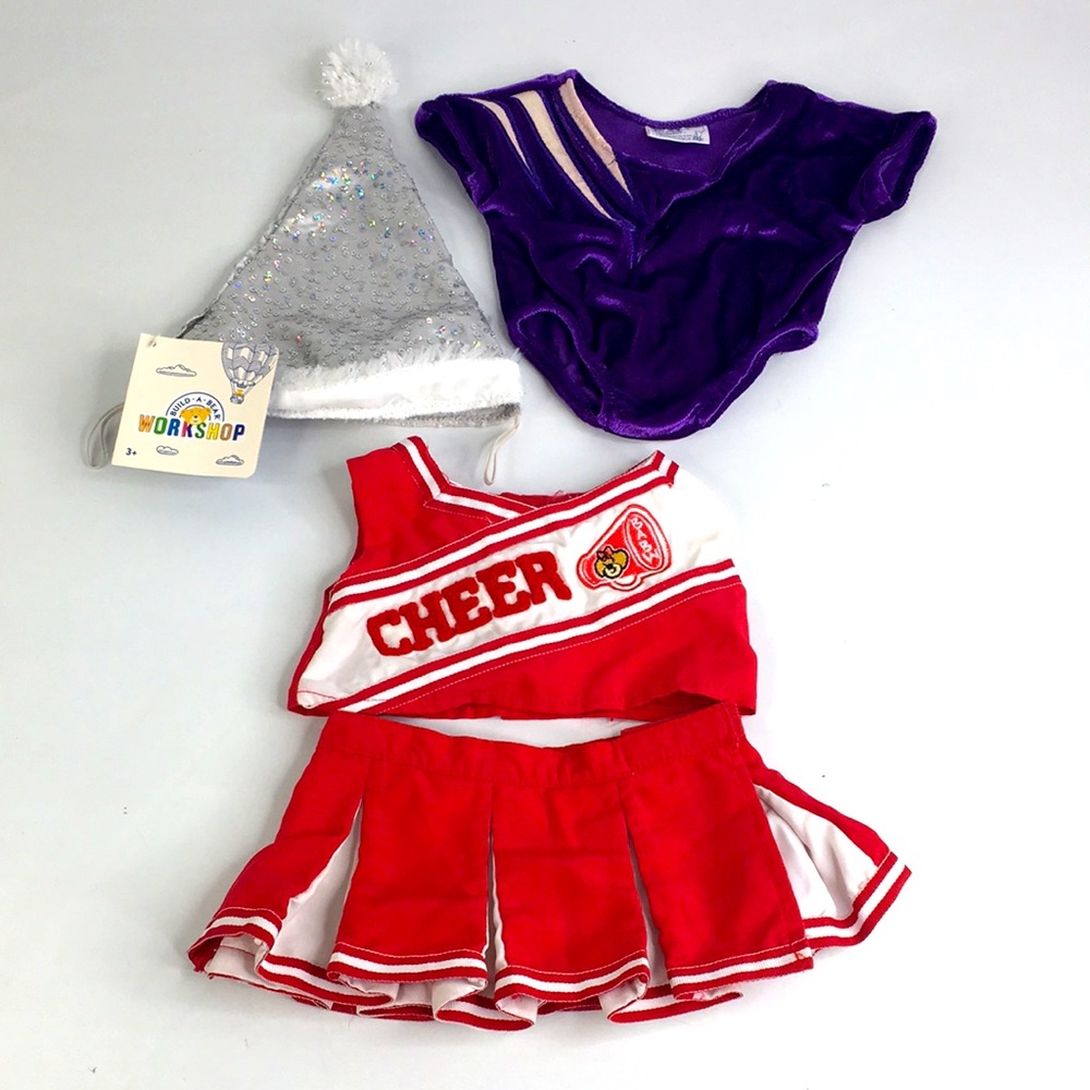 Build-A-Bear Cheerleading Outfit Leotard Cap *2A